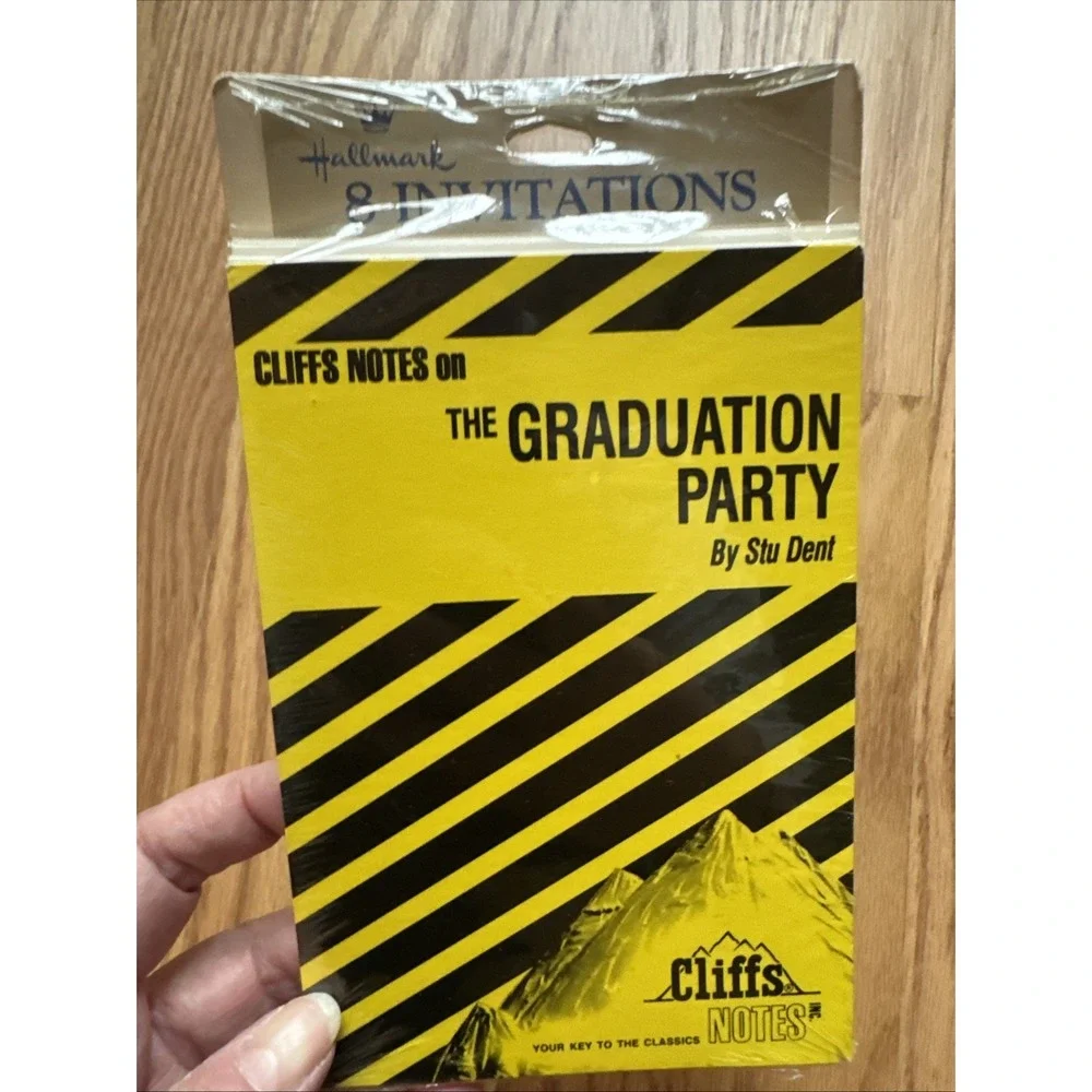 Lot of 3 Vintage Hallmark‎ Cliffs Notes Graduation Party Invitations 24ct NOS